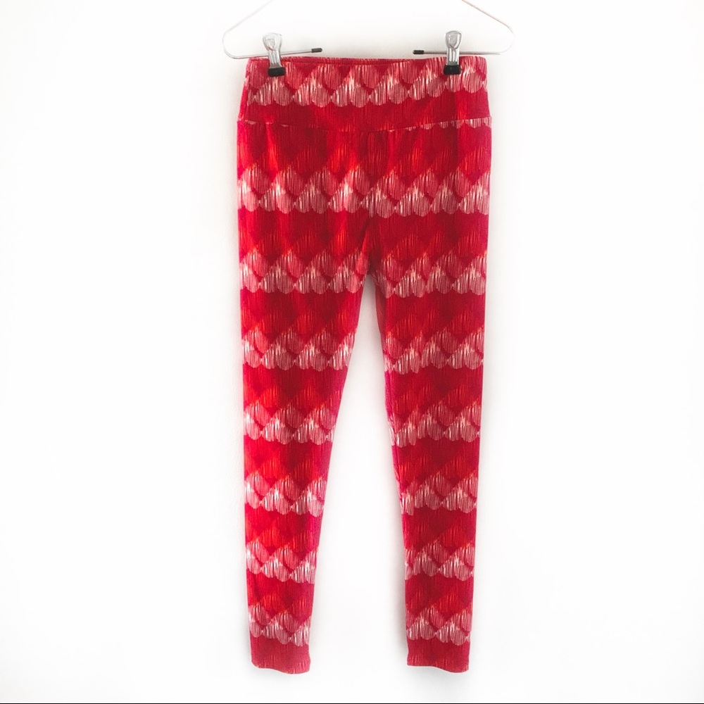 LuLaRoe Valentine Red Leggings One Size